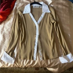 Y2K style long sleeve collard shirt